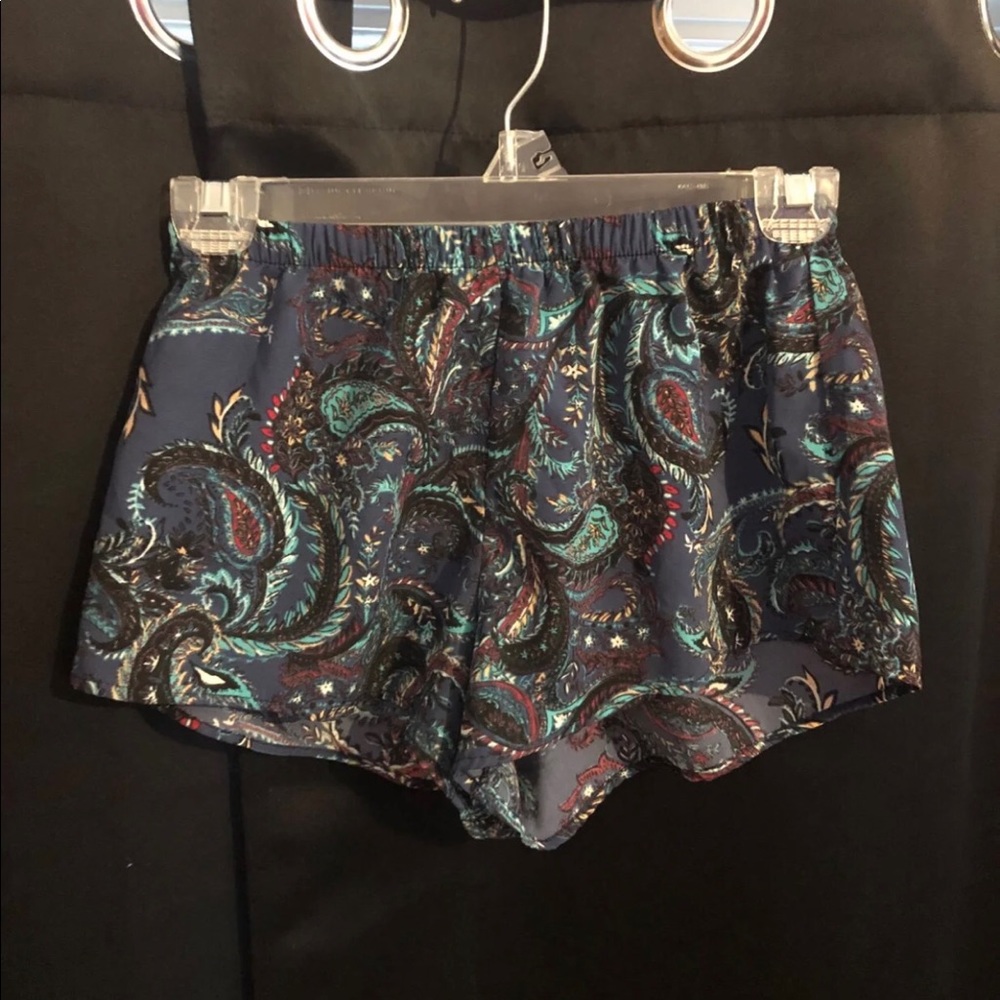 Blue Floral Pattern Shorts